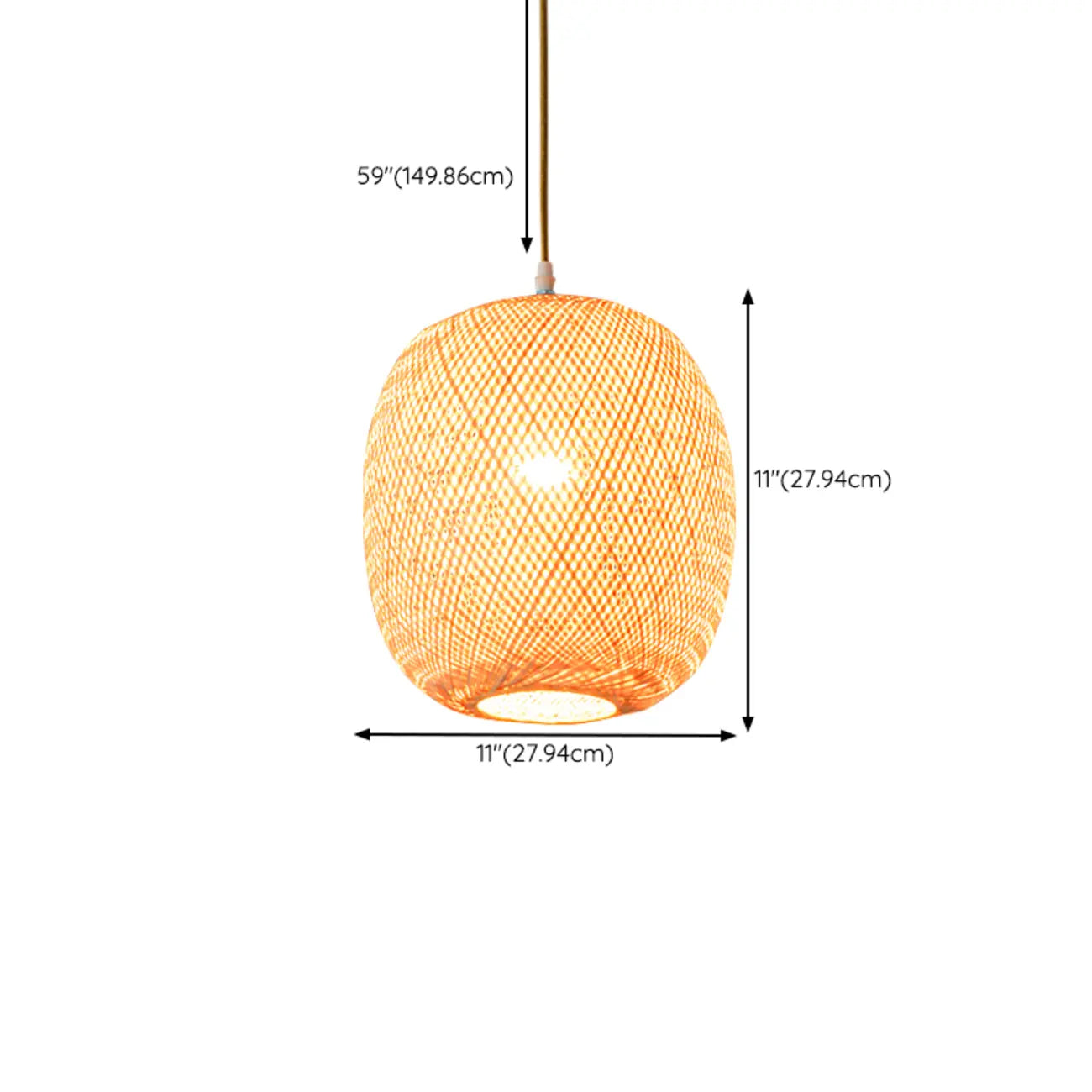 Suspension lanterne en bambou de style japonais pour salon