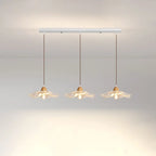 Suspension florale élégante en verre transparent à 3 lumières