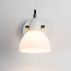 Applique murale hémisphérique en verre à 1 lumière pour salle de bain