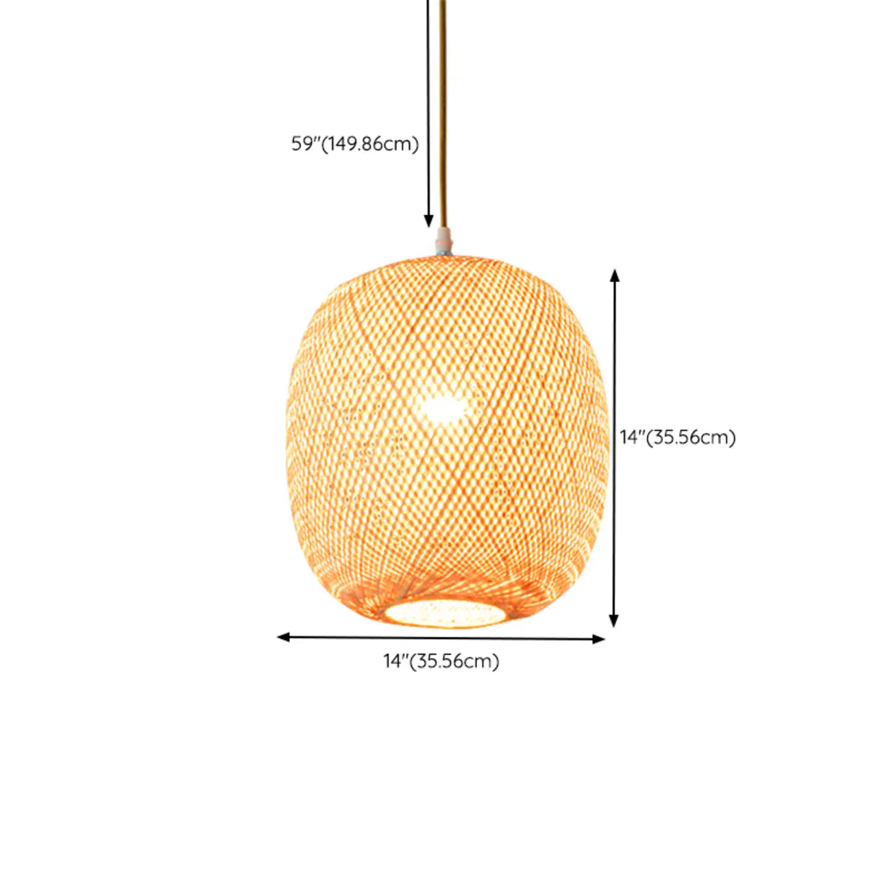 Suspension lanterne en bambou de style japonais pour salon