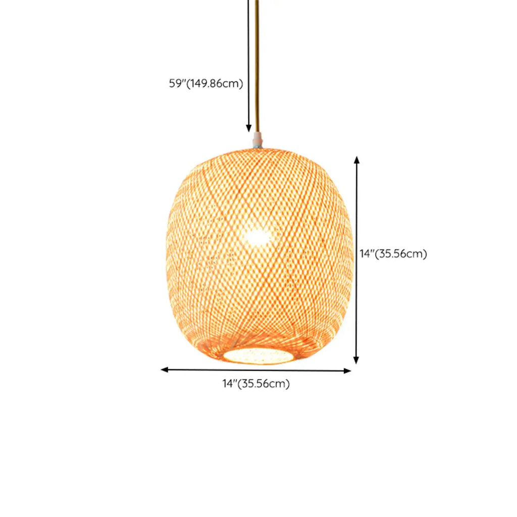 Suspension lanterne en bambou de style japonais pour salon