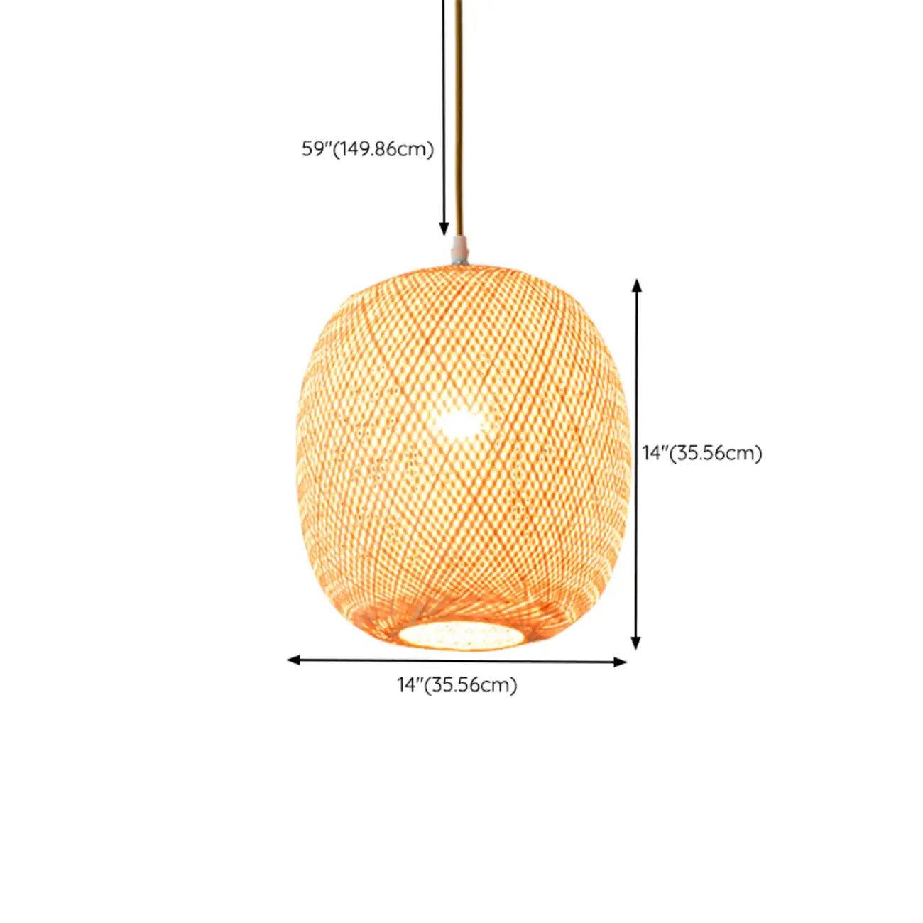 Suspension lanterne en bambou de style japonais pour salon