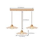 Suspension florale élégante en verre transparent à 3 lumières