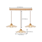 Suspension florale élégante en verre transparent à 3 lumières