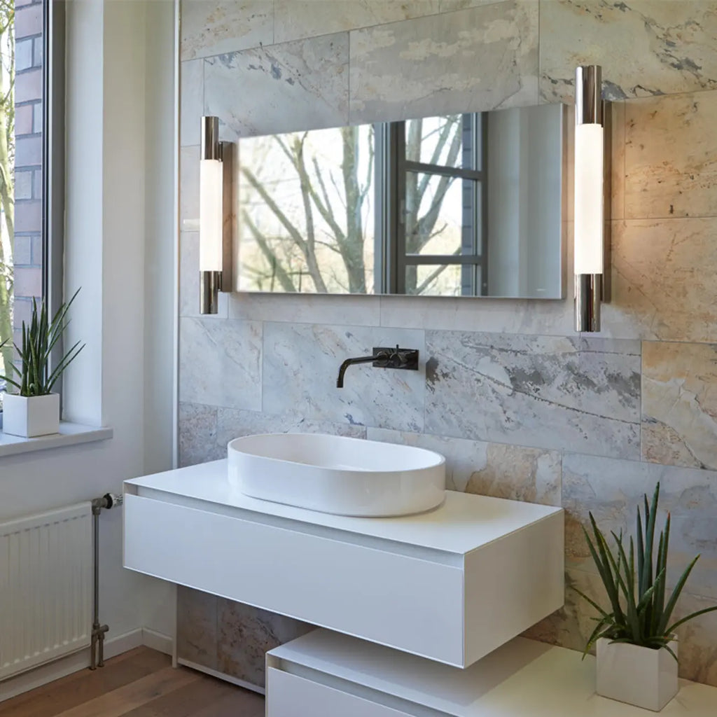 Applique murale minimaliste à LED tubulaire à 1 lumière pour salle de bain