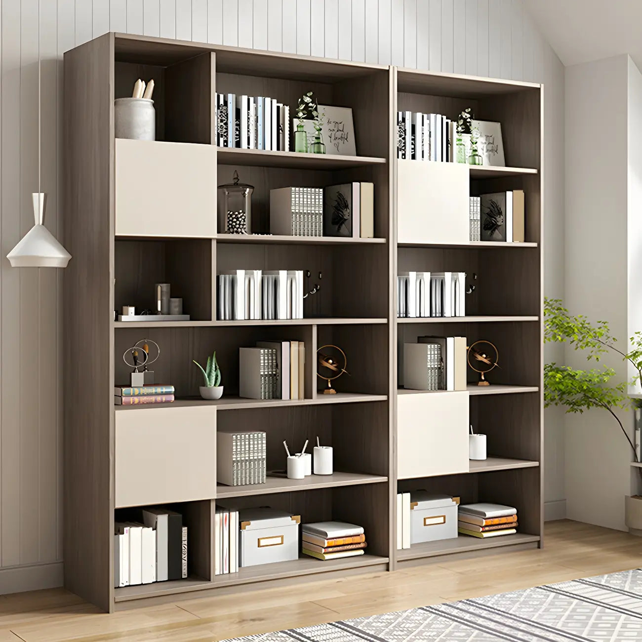 75 Eleganti Librerie in Legno con Mobiletto per l'Ufficio di Casa