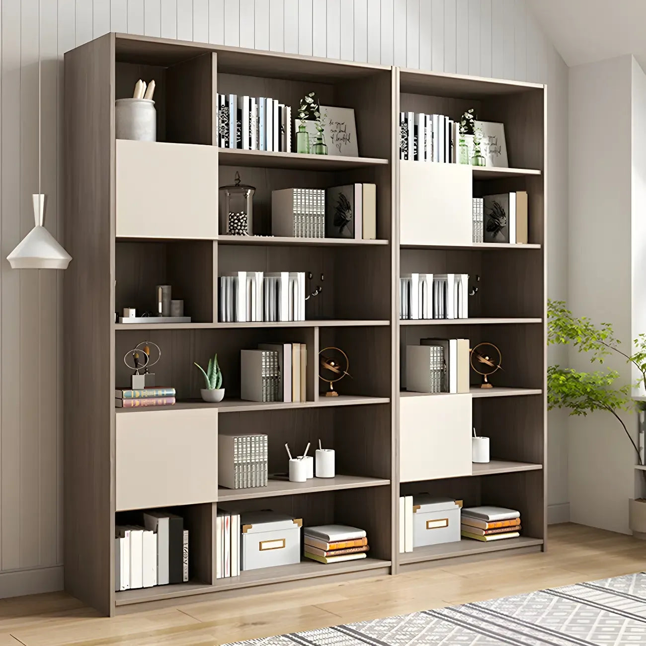 75 Eleganti Librerie in Legno con Mobiletto per l'Ufficio di Casa