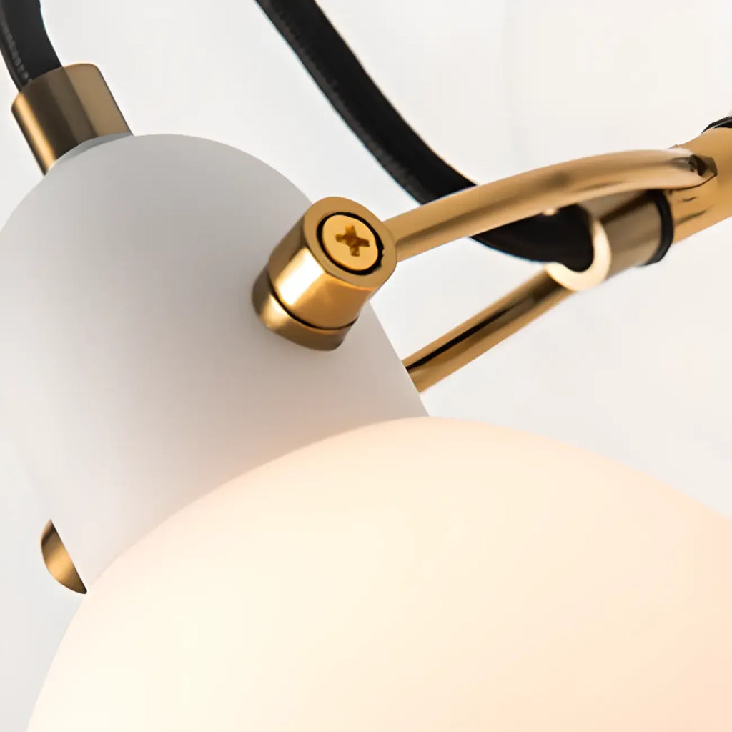 Applique murale hémisphérique en verre à 1 lumière pour salle de bain