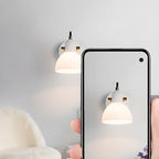 Applique murale hémisphérique en verre à 1 lumière pour salle de bain