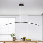 Suspension LED linéaire noire en gel de silice pour îlot de lumière en forme d'arche
