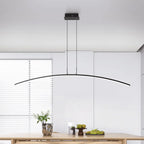 Suspension LED linéaire noire en gel de silice pour îlot de lumière en forme d'arche