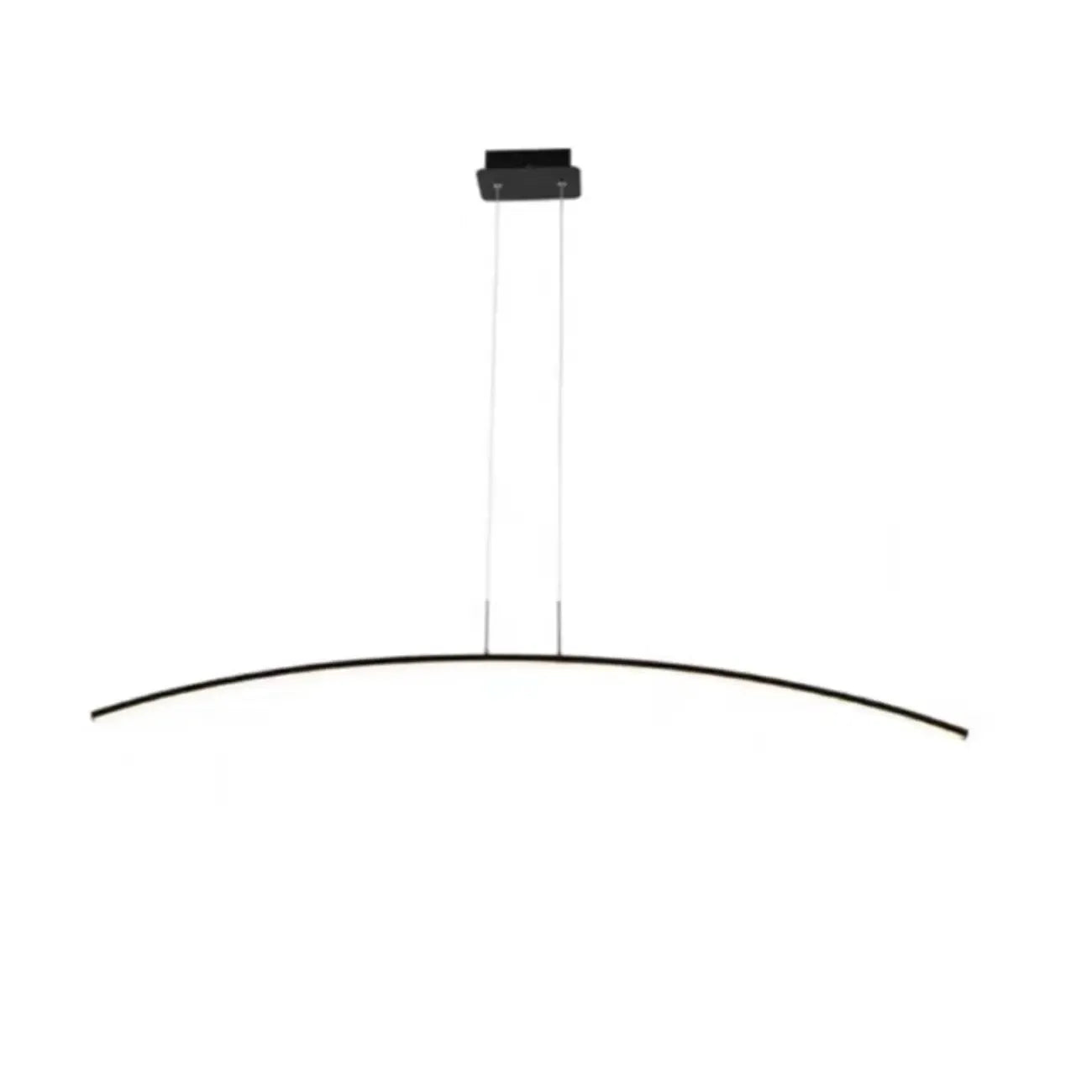 Suspension LED linéaire noire en gel de silice pour îlot de lumière en forme d'arche