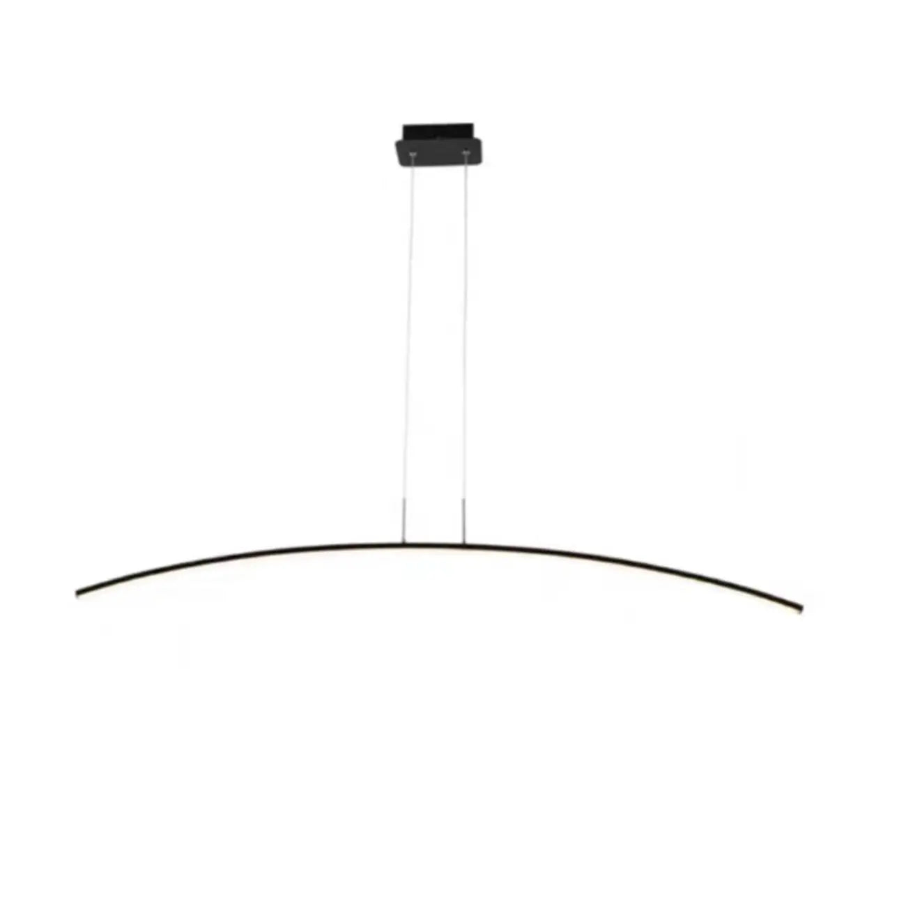Suspension LED linéaire noire en gel de silice pour îlot de lumière en forme d'arche