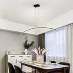 Suspension LED linéaire noire en gel de silice pour îlot de lumière en forme d'arche