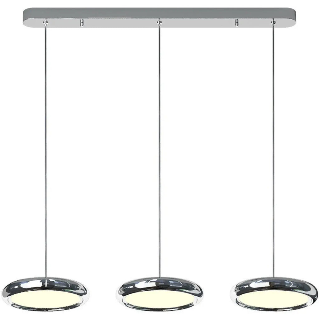 Lampadario moderno a sospensione da isola in metallo, forma rotonda, 3 luci