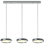 Lampadario moderno a sospensione da isola in metallo, forma rotonda, 3 luci