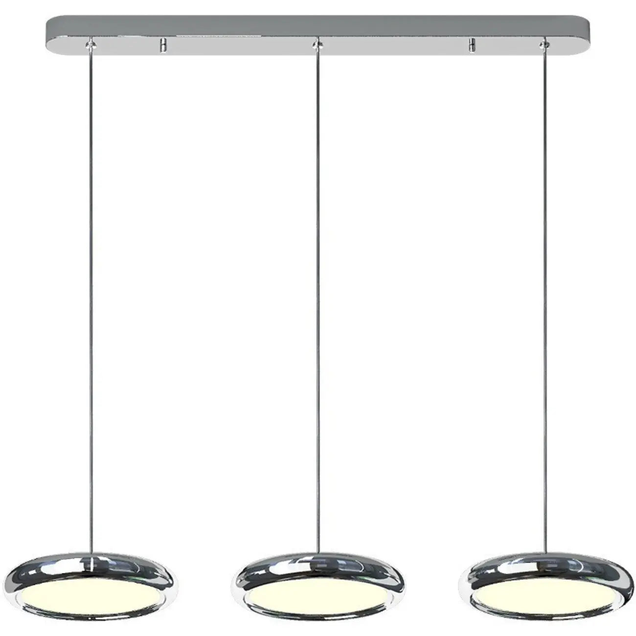 Lampadario moderno a sospensione da isola in metallo, forma rotonda, 3 luci