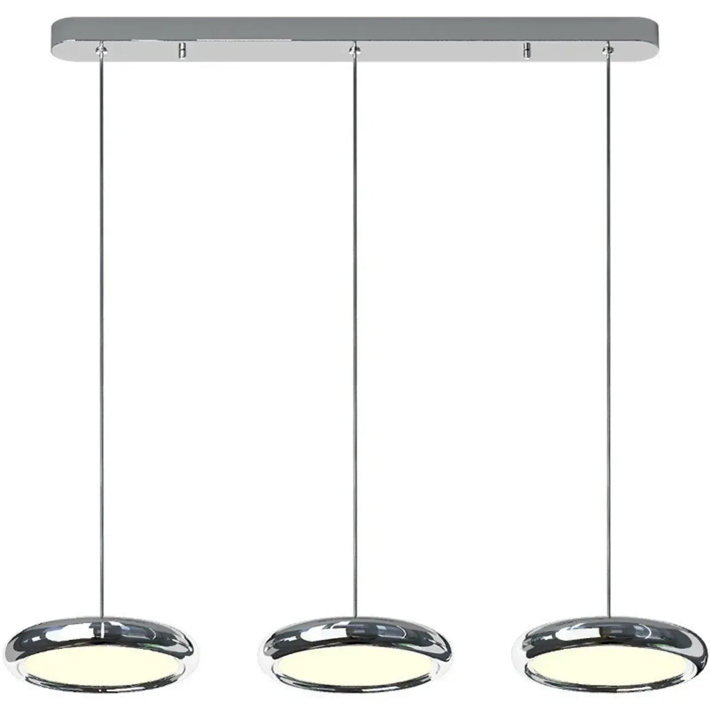 Lampadario moderno a sospensione da isola in metallo, forma rotonda, 3 luci
