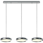 Lampadario moderno a sospensione da isola in metallo, forma rotonda, 3 luci