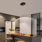 Suspension LED linéaire noire en gel de silice pour îlot de lumière en forme d'arche