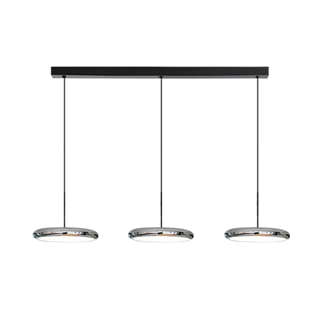 Lampadario moderno a sospensione da isola in metallo, forma rotonda, 3 luci