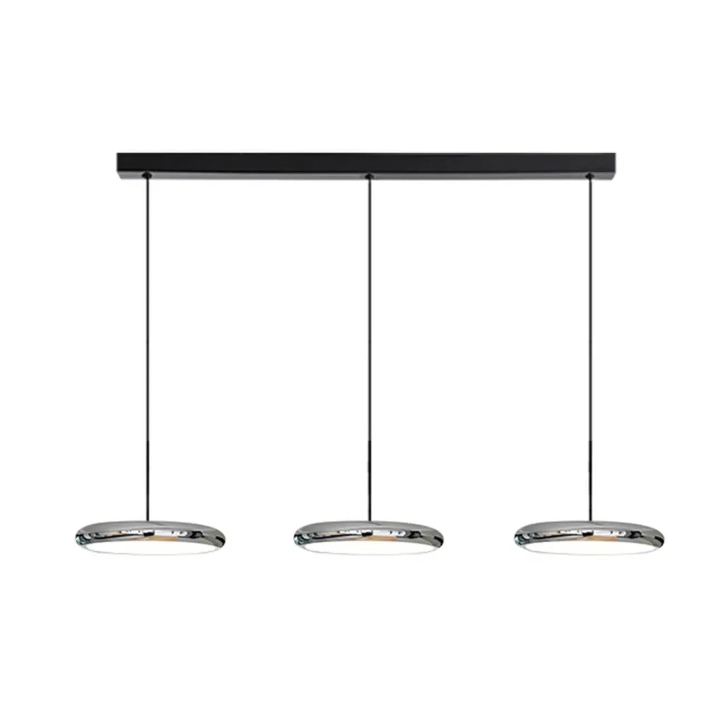 Lampadario moderno a sospensione da isola in metallo, forma rotonda, 3 luci