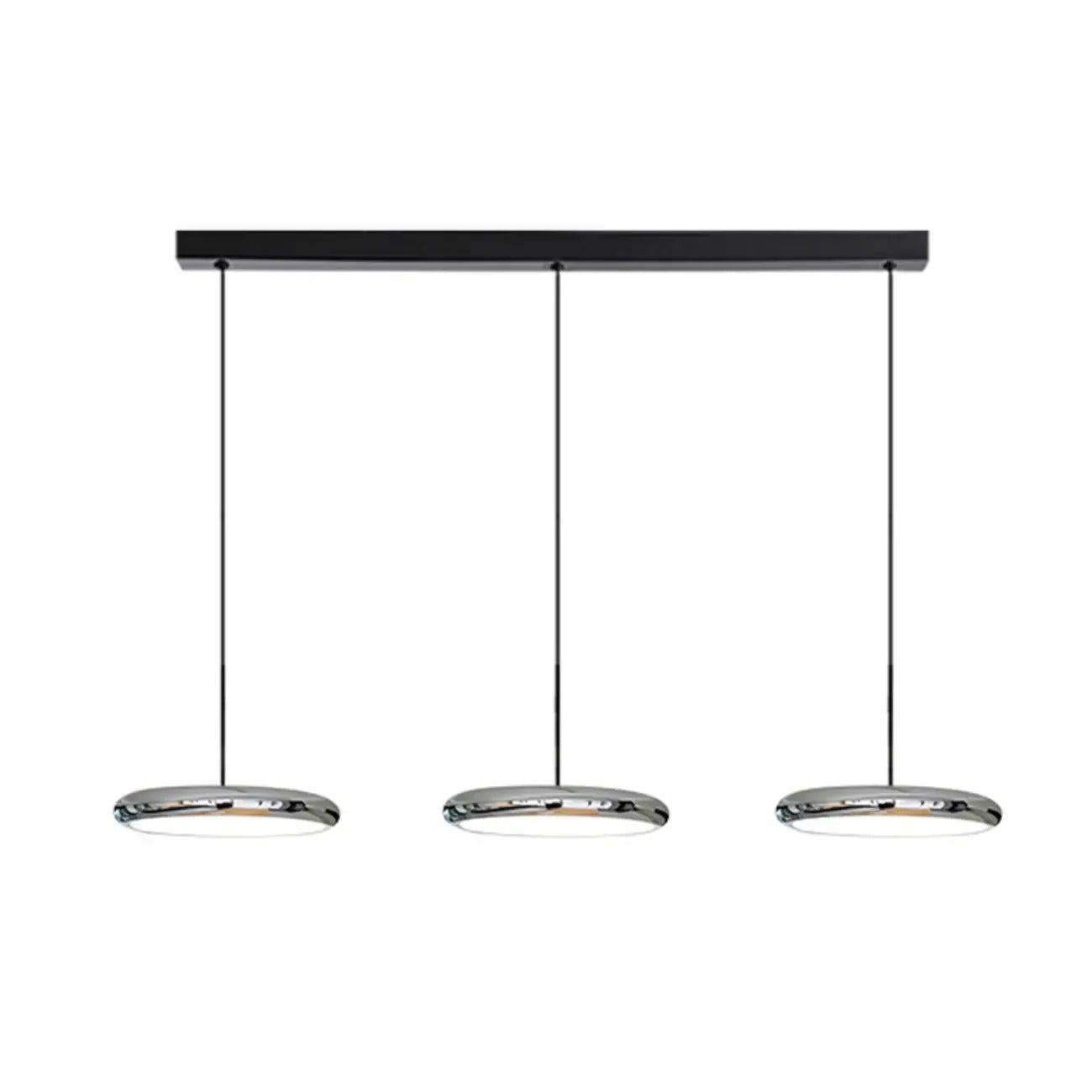 Lampadario moderno a sospensione da isola in metallo, forma rotonda, 3 luci