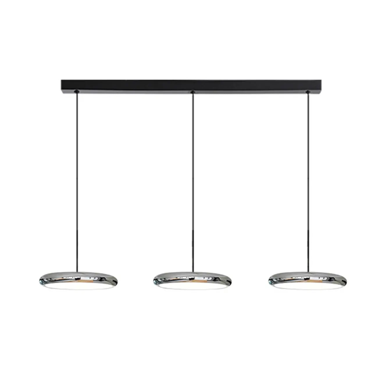 Lampadario moderno a sospensione da isola in metallo, forma rotonda, 3 luci