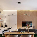 Suspension LED linéaire noire en gel de silice pour îlot de lumière en forme d'arche