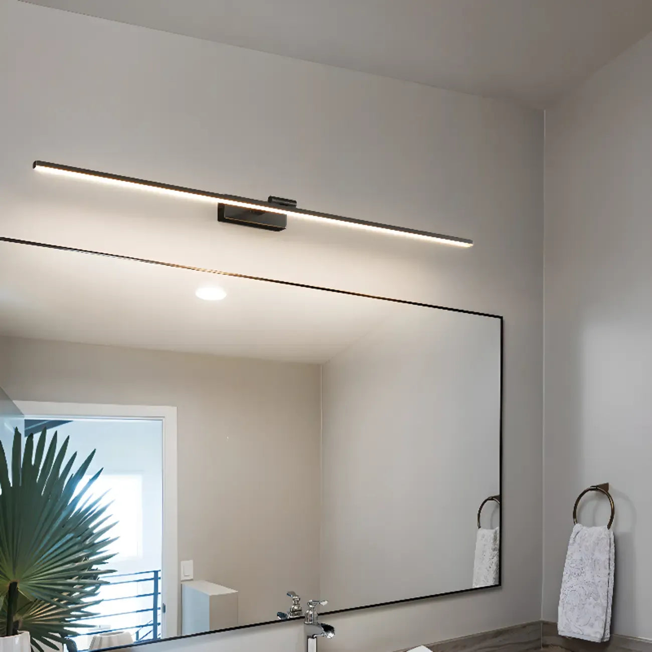Applique murale linéaire moderne pour salle de bain avec variateur à trois niveaux