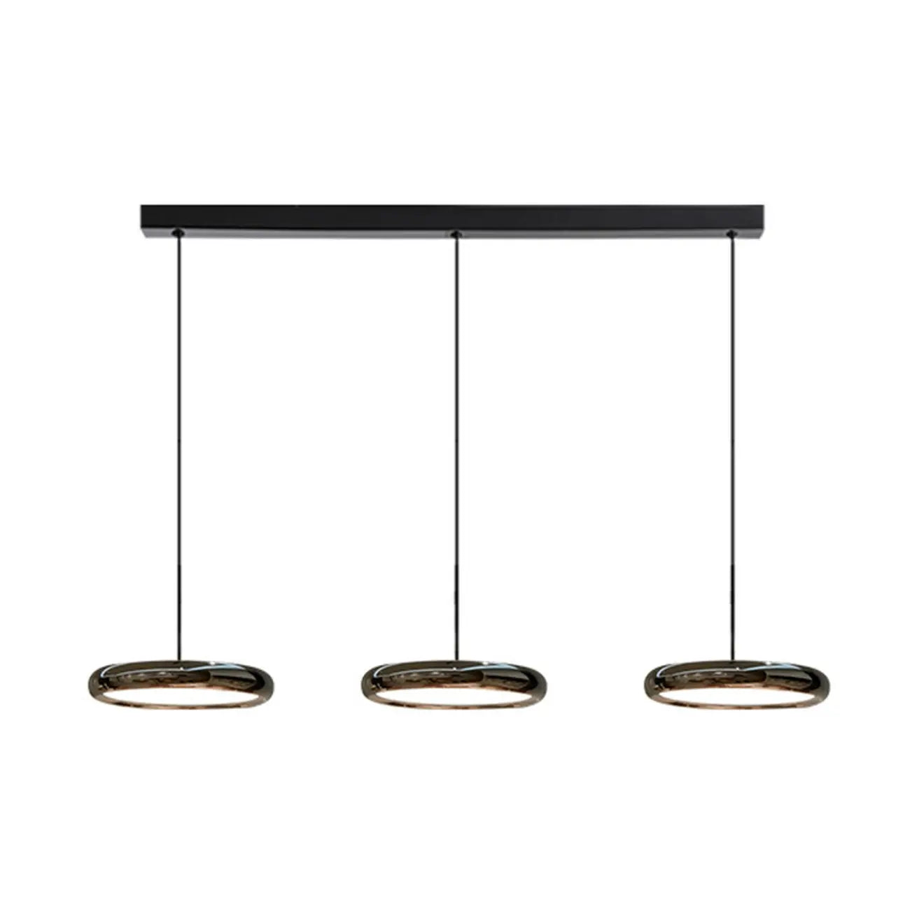 Lampadario moderno a sospensione da isola in metallo, forma rotonda, 3 luci
