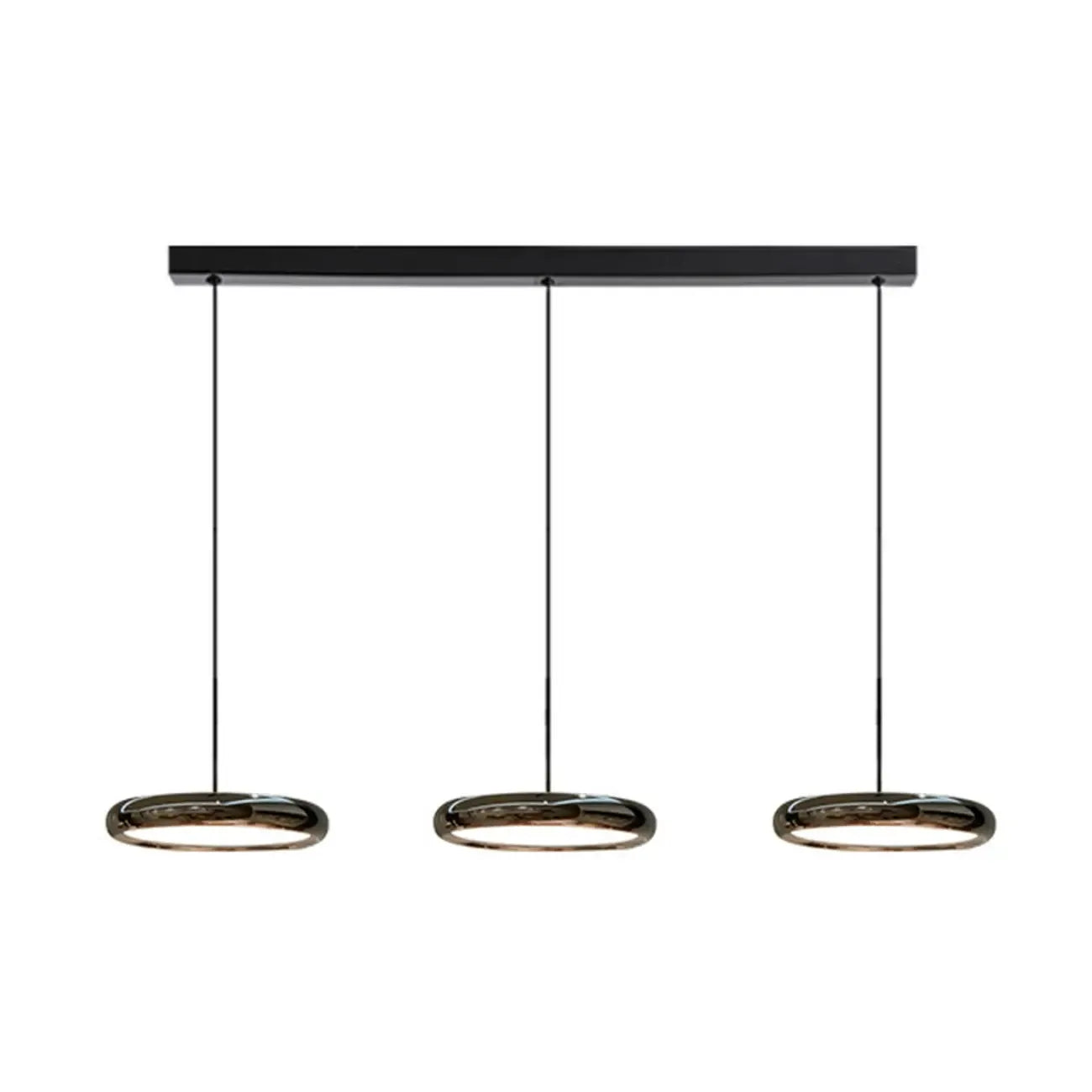 Lampadario moderno a sospensione da isola in metallo, forma rotonda, 3 luci