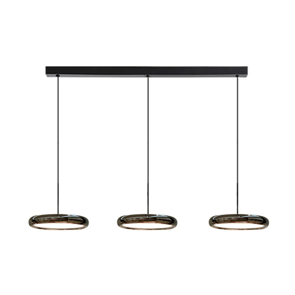 Lampadario moderno a sospensione da isola in metallo, forma rotonda, 3 luci