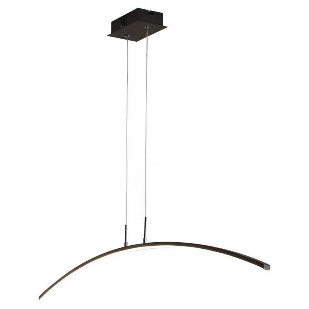 Suspension LED linéaire noire en gel de silice pour îlot de lumière en forme d'arche