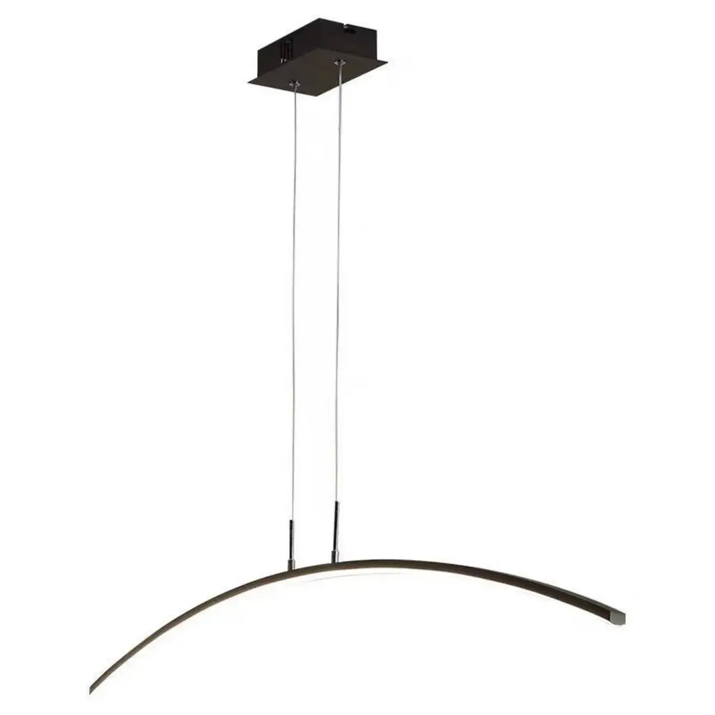 Suspension LED linéaire noire en gel de silice pour îlot de lumière en forme d'arche