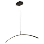 Suspension LED linéaire noire en gel de silice pour îlot de lumière en forme d'arche