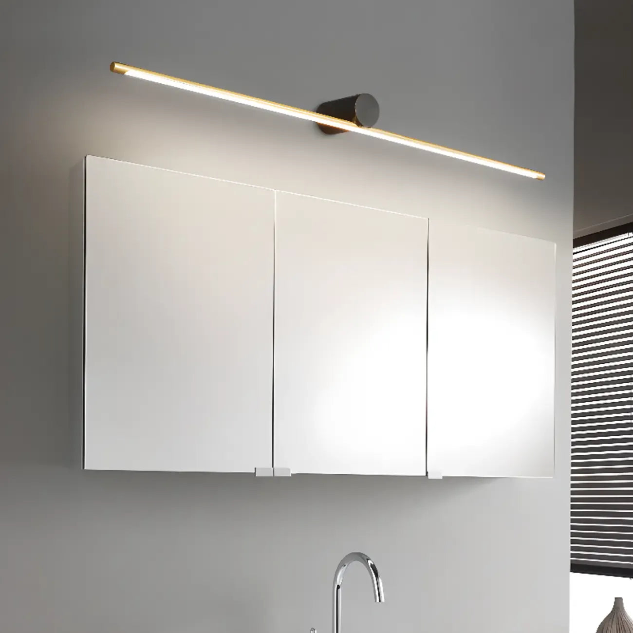 Applique murale linéaire moderne pour salle de bain avec variateur à trois niveaux