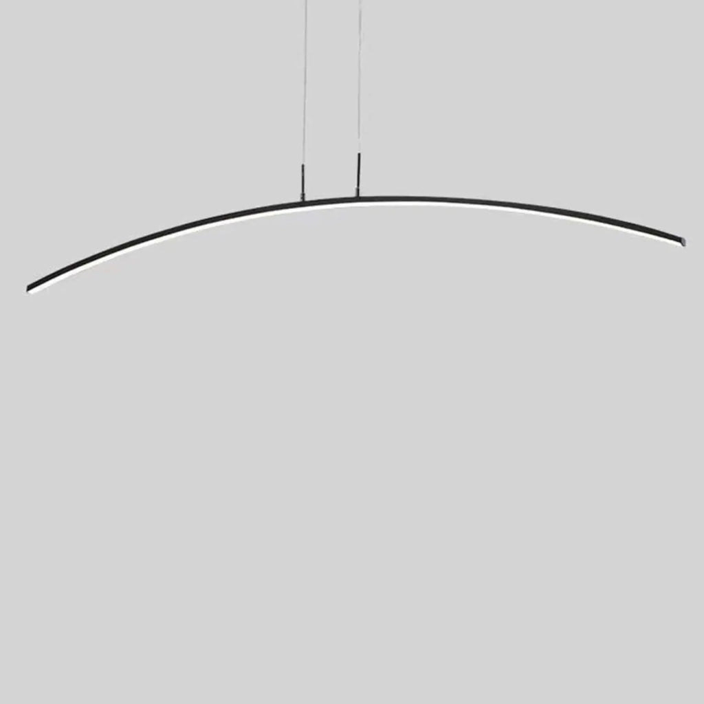 Suspension LED linéaire noire en gel de silice pour îlot de lumière en forme d'arche
