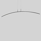 Suspension LED linéaire noire en gel de silice pour îlot de lumière en forme d'arche