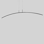 Suspension LED linéaire noire en gel de silice pour îlot de lumière en forme d'arche