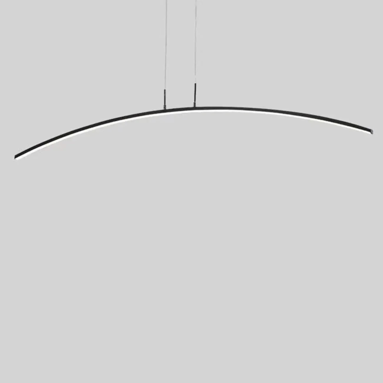 Suspension LED linéaire noire en gel de silice pour îlot de lumière en forme d'arche