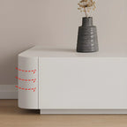 Meuble TV minimaliste en bois blanc avec gestion des câbles optimisée
