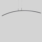 Suspension LED linéaire noire en gel de silice pour îlot de lumière en forme d'arche