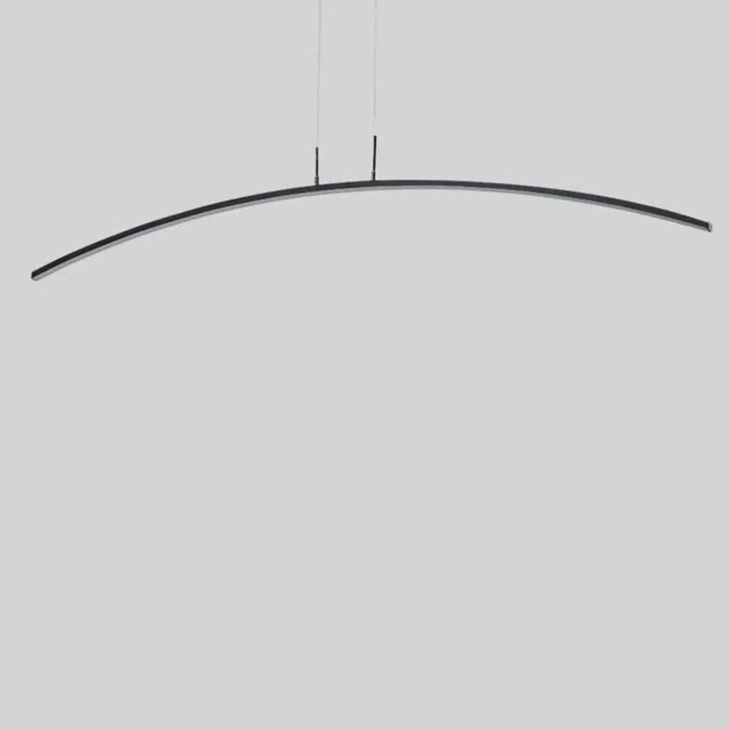 Suspension LED linéaire noire en gel de silice pour îlot de lumière en forme d'arche