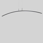 Suspension LED linéaire noire en gel de silice pour îlot de lumière en forme d'arche