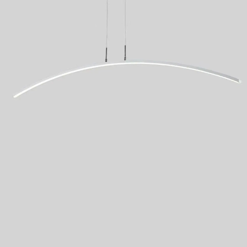 Suspension LED linéaire noire en gel de silice pour îlot de lumière en forme d'arche