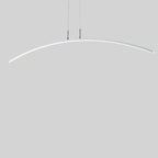 Suspension LED linéaire noire en gel de silice pour îlot de lumière en forme d'arche