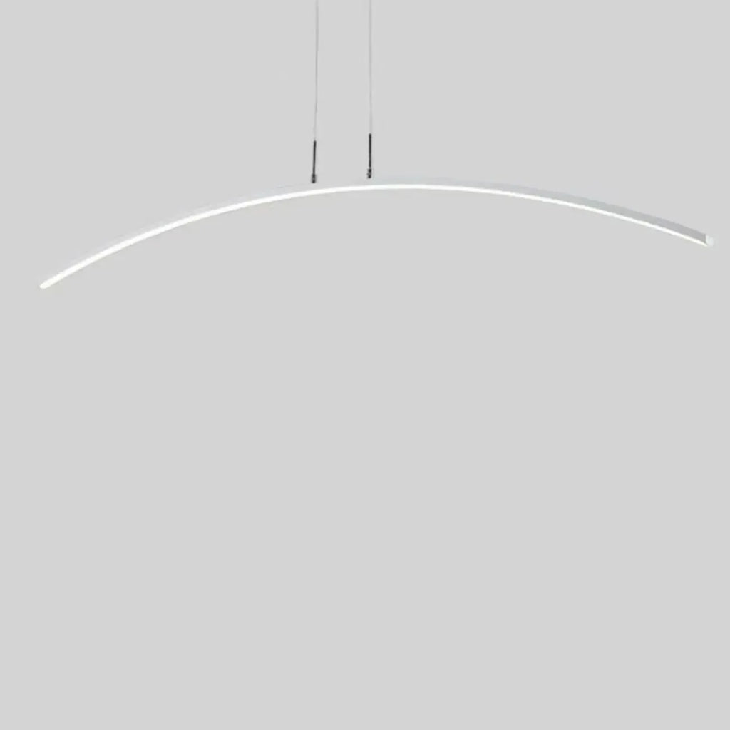 Suspension LED linéaire noire en gel de silice pour îlot de lumière en forme d'arche