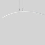 Suspension LED linéaire noire en gel de silice pour îlot de lumière en forme d'arche