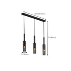 Suspension cylindrique en verre gris pour îlot de cuisine